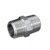 Hexagon double nipple type 280 in stainless steel, male thread BSPT 3/8"